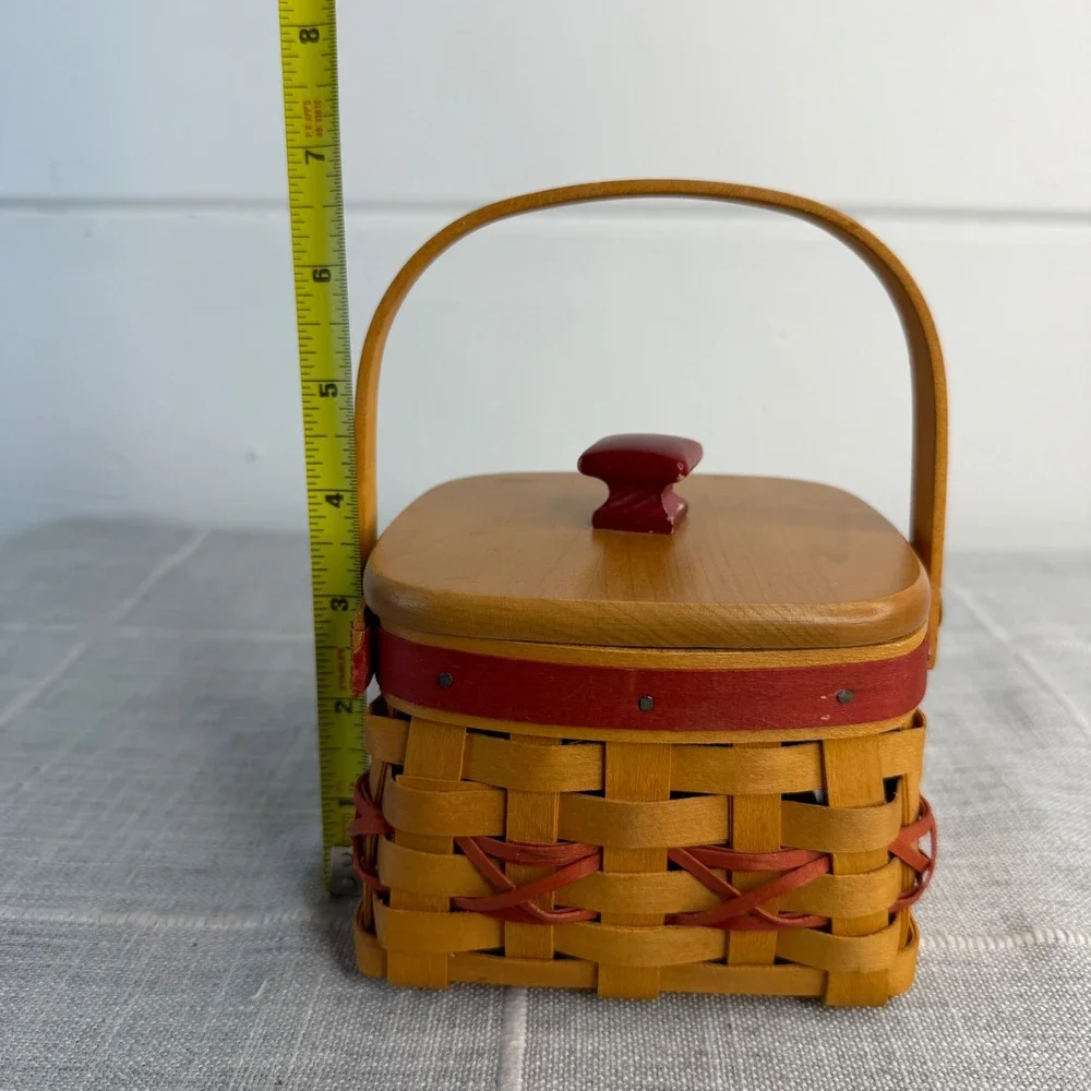 Longaberger Small Square Basket w Lid Cottagecore Tree‎ Trimming 2000